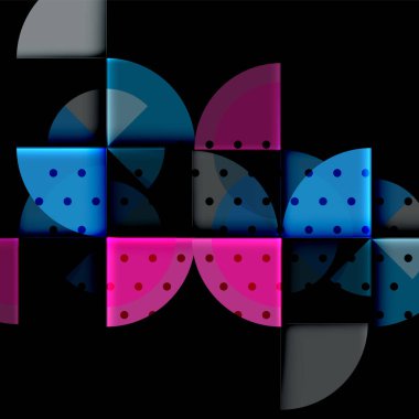 Siyah arka plan üzerine daire öğeleri