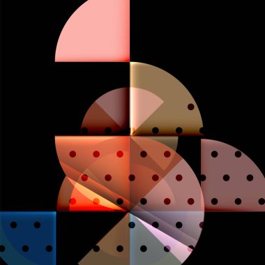 Siyah arka plan üzerine daire öğeleri