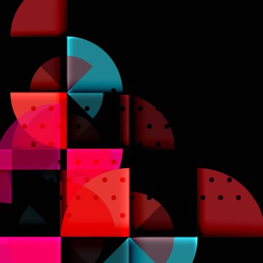 Siyah arka plan üzerine daire öğeleri