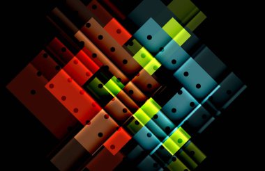 Siyah arka plan üzerinde renkli oklar