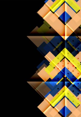 Siyah arka plan üzerinde renkli oklar