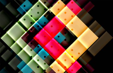 Siyah arka plan üzerinde renkli oklar