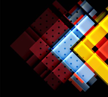 Siyah arka plan üzerinde renkli oklar