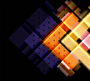 Renkli üçgenler ve oklar koyu arka plan üzerinde