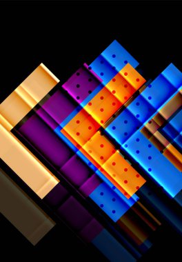 Siyah arka plan üzerinde renkli oklar