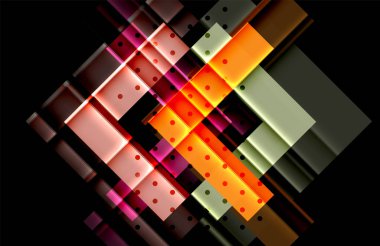 Renkli üçgenler ve oklar koyu arka plan üzerinde