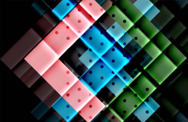 Renkli üçgenler ve oklar koyu arka plan üzerinde