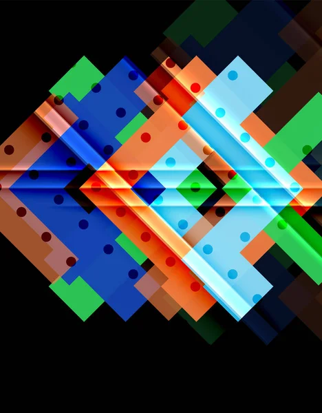 Siyah arka plan üzerinde renkli oklar