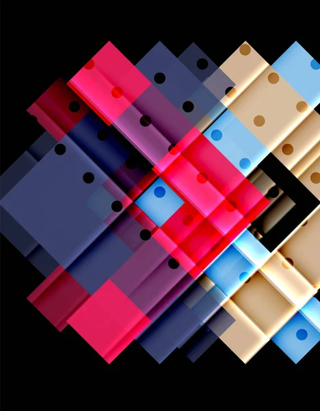 Triangles colorés et flèches sur fond sombre — Image vectorielle