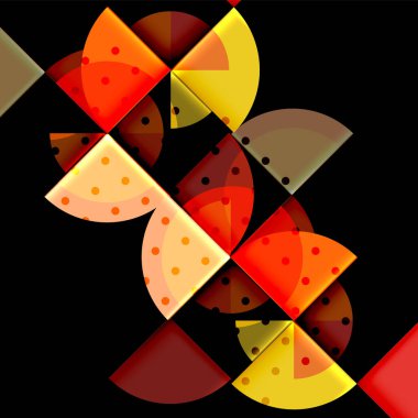 Siyah arka plan üzerine daire öğeleri