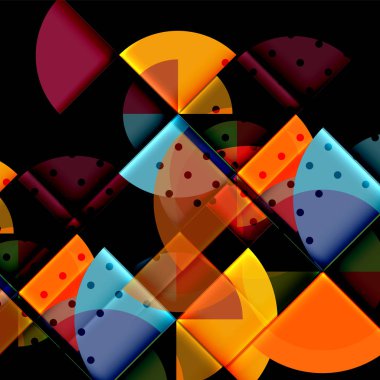 Siyah arka plan üzerine daire öğeleri