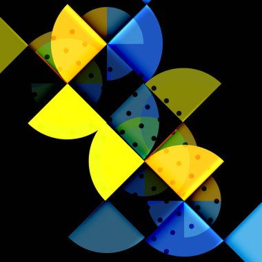 Siyah arka plan üzerine daire öğeleri