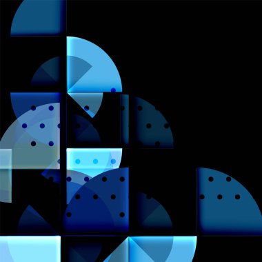 Siyah arka plan üzerine daire öğeleri