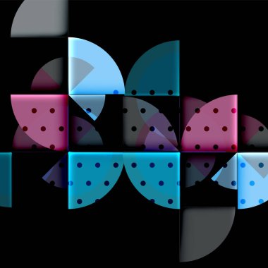 Siyah arka plan üzerine daire öğeleri