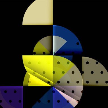 Siyah arka plan üzerine daire öğeleri