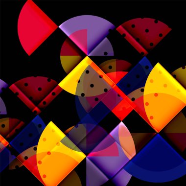 Siyah arka plan üzerine daire öğeleri