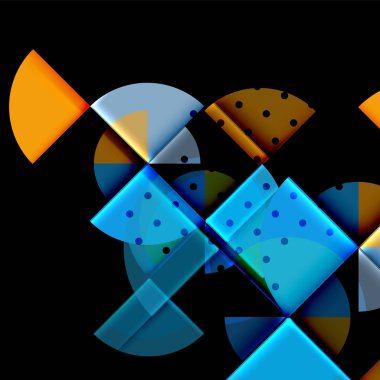 Siyah arka plan üzerine daire öğeleri