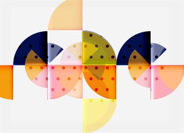 Siyah arka plan üzerine daire öğeleri