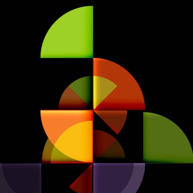 Geometrik daire soyut afiş