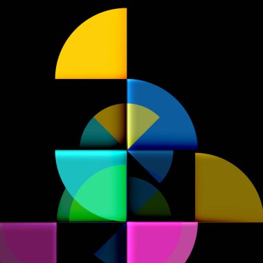 Geometrik daire soyut afiş