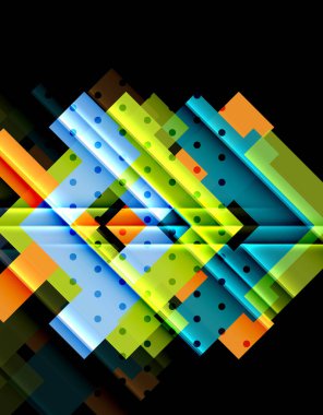 Siyah arka plan üzerinde renkli oklar