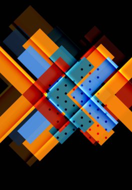 Siyah arka plan üzerinde renkli oklar