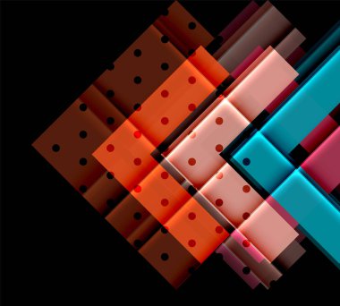 Siyah arka plan üzerinde renkli oklar