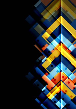 Siyah arka plan üzerinde renkli oklar