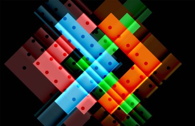 Siyah arka plan üzerinde renkli oklar