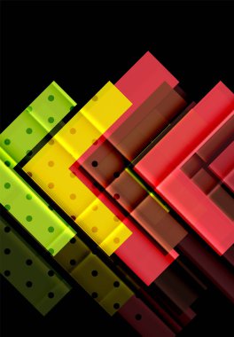 Siyah arka plan üzerinde renkli oklar