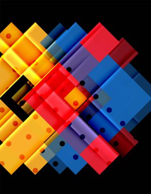 Siyah arka plan üzerinde renkli oklar