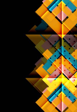 Siyah arka plan üzerinde renkli oklar