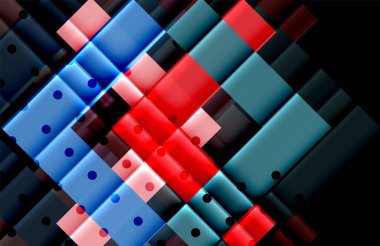 Renkli üçgenler ve oklar koyu arka plan üzerinde