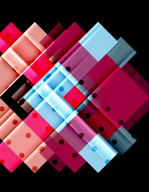 Renkli üçgenler ve oklar koyu arka plan üzerinde