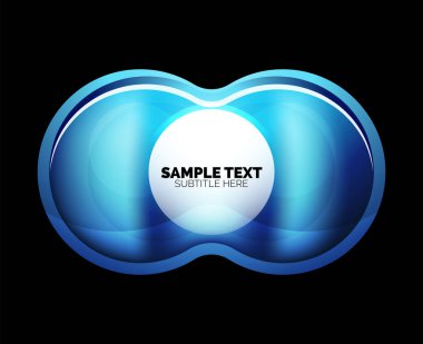 Cam parlak parlak daire şekli, mat gerçekçi malzeme kabarcık kavramı ile yansıma yuvarlak