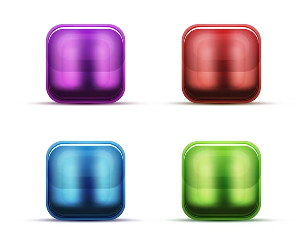 Glass buttons and icons — Stock Vector