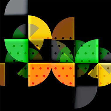 Siyah arka plan üzerine daire öğeleri