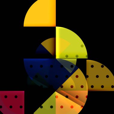 Siyah arka plan üzerine daire öğeleri