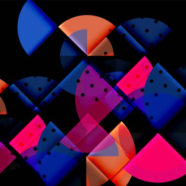 Siyah arka plan üzerine daire öğeleri