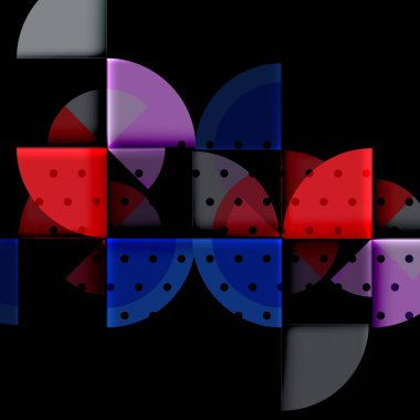 Siyah arka plan üzerine daire öğeleri