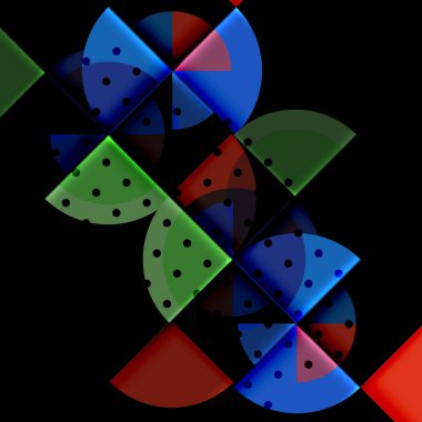 Siyah arka plan üzerine daire öğeleri