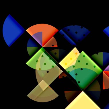 Siyah arka plan üzerine daire öğeleri