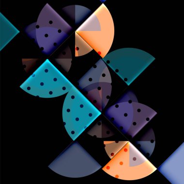 Siyah arka plan üzerine daire öğeleri