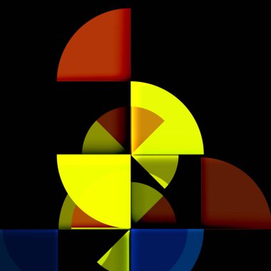 Siyah arka plan üzerine daire öğeleri