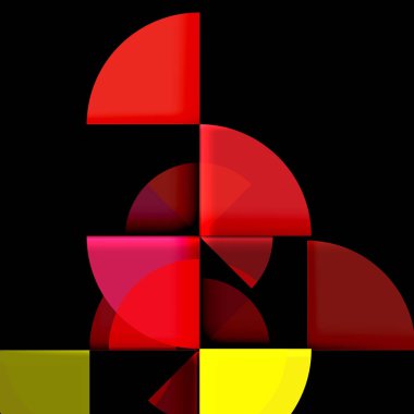 Siyah arka plan üzerine daire öğeleri