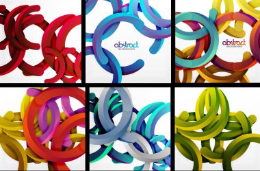 3D daireler ve yüzük beyaz arka plan üzerinde ayarla