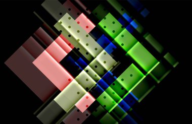 Siyah arka plan üzerinde renkli oklar