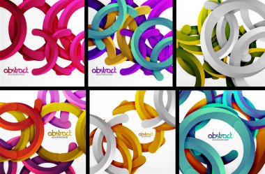 3D daireler ve yüzük beyaz arka plan üzerinde ayarla