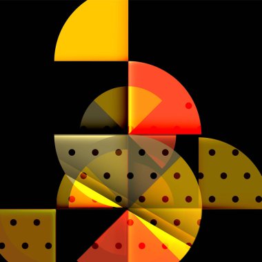 Siyah arka plan üzerine daire öğeleri