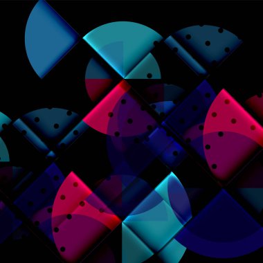 Siyah arka plan üzerine daire öğeleri